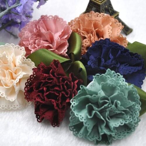 12pcs Fabric Ribbon Flowers Bows Appliques Wedding Decor Craft Mix A313
