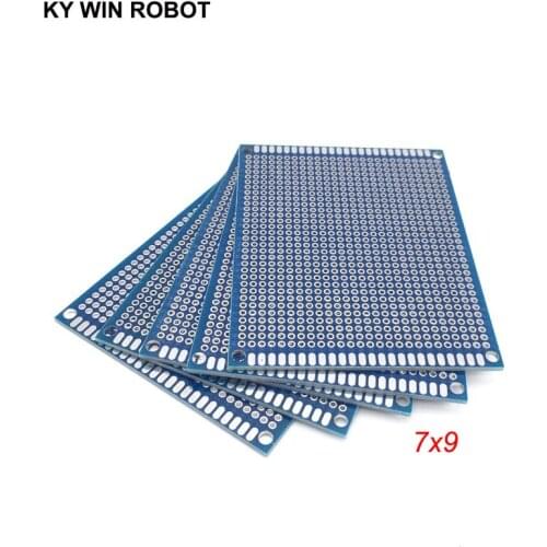 5pcs 7x9cm 70x90 mm Blue Double Side Prototype PCB Universal Printed Circuit Board Protoboard For Arduino