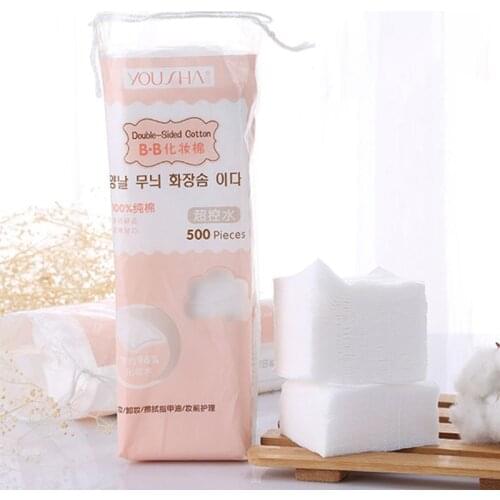 500Pcs/Bag Facial Thin Non-Woven Makeup Cotton Pads Nail Polish Remover Tissues