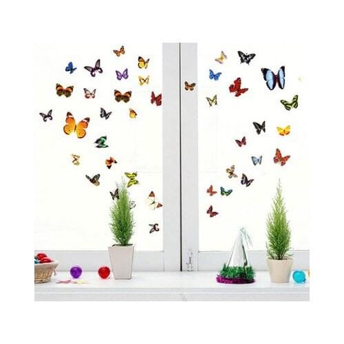 81Pcs 3D Butterflies DIY Home Decor Wall Stickers Kids Room Christmas Party Decoration Kitchen Refrigerator Decal Window Sticker
