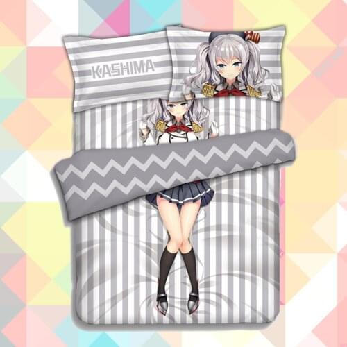 Anime Cartoon Collection Kashima Quilt Cover Soft Printed Bedding Set With Pillow Cases Bed Sheet Duvet Cover Set 4pc CP160102
