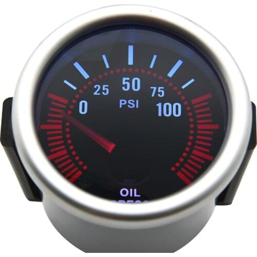 Auto Oil Pressure Gauge 2" 52mm Universal 12V Oil Press Meter with Sensor fit Gasoline Racing Car White Backlight LED Accessorie