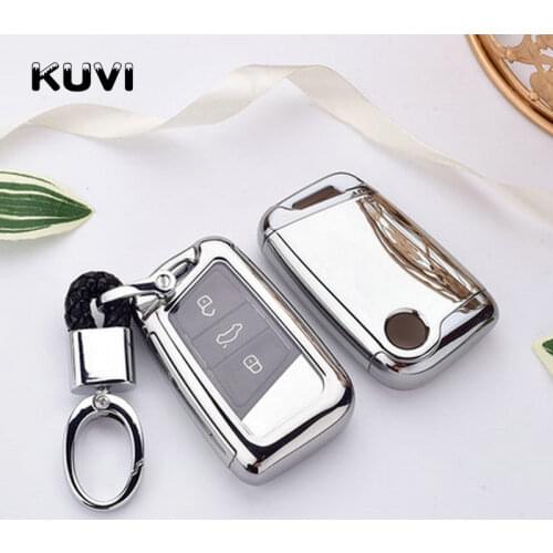 TPU Car Key Remote Case Cover Holder Case For Volkswagen VW Magotan Passat B8 Skoda A7 Variant Superb keychain