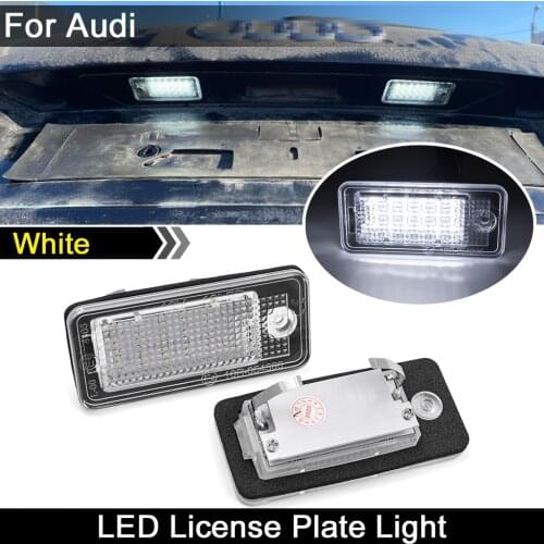 For Audi A3 A4 RS4 A5 A6 A8 S5 Q7 Car Rear White LED License Plate Light Number Plate Lamp