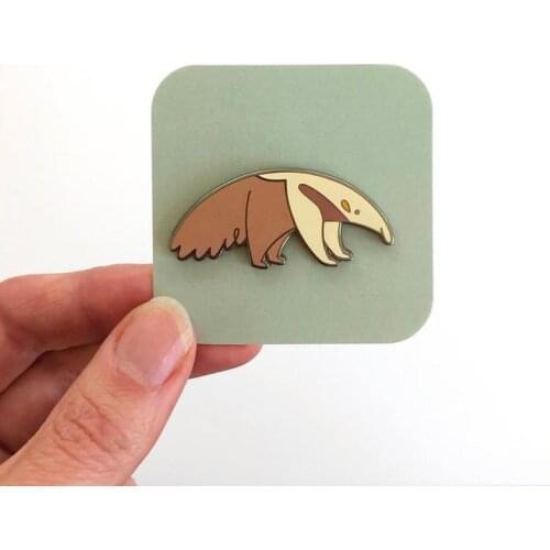 Anteater Enamel Lapel Pin Badge Brooch, Cute Animal Jungle Friend