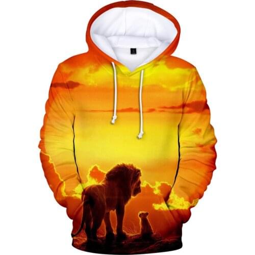 The Lion Simba 3D Printed Animal Hoodies boys kids Hooded Sweatshirts Graphic Pocket Pullover Fashion Sports Sweatshirt