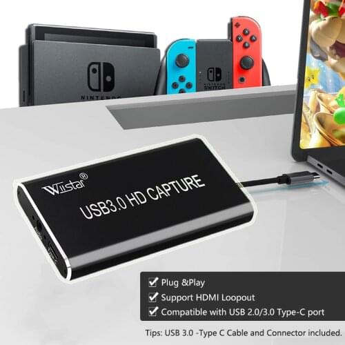 USB 3.0 Video Capture HDMI to USB 3.0 Type C Video Capture Card 1080P Drive Free Capture Device for PS3 Game Stream Living