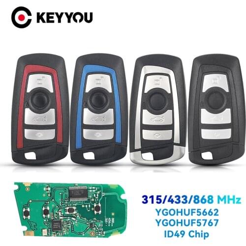 KEYYOU Car Remote Key For BMW 5 7 F Series FEM / BDC CAS4 2009-2016 YGOHUF5662 / YGOHUF5767 3 15MHz 434MHz 868 MHz 3 4 Buttons