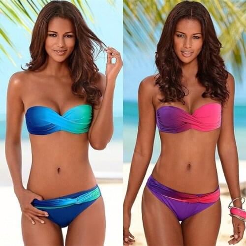 2021 Sexy Push Up Bikini Women Swimsuit Female Swimwear Retro Beach Swim Wear Bathing Suits Barzilian Biquinis Monokini Mujer