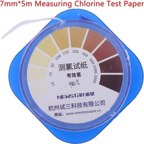 2020 HOT! 5M/Roll Chlorine Test Paper Strips Range 10-2000mg/lppm Color Chart Cleaning Water Testing Measuring