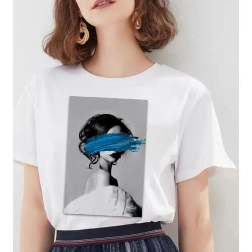 Fashionable cute personality female T-shirt Nordic retro art print T shirt Harajuku short sleeve punk streetwear clothes Tshirt