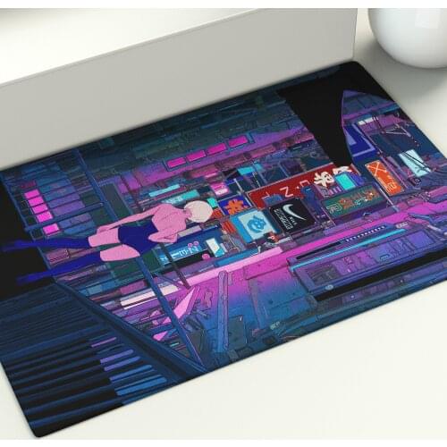 Japanese Style Floor Mat Buildings Street Night Landscape Area Rugs Living Room Dorm Art Home Psychedelic Carpet Decor Doormat