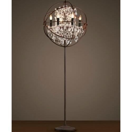 American style floor lamp crystal floor light E14 crystal 170cm hotel project floor lamp table lamp