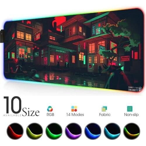 Neon shallows RGB Mouse Pad Gamer Accessories Large LED mouse pad gaming pc tapis souris PC Desk Play Mat with Backlit muismat