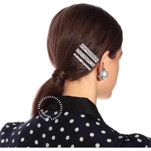 New 3 pcs/set Crystal Hairpins Women Geometric Crystal Rhinestones Hair Clips Women Girl Hair Jewelry Accessories