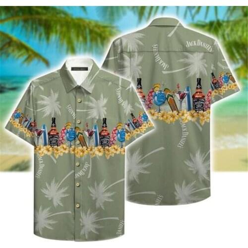 2021 Summer Quality Harajuku Beach New Arrival Men Short-Sleeve Bull Casual Blouse Loose Surfing Hawaiian-shirt