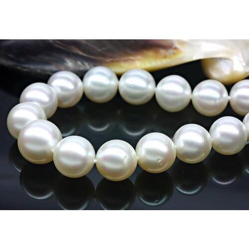 HUGE 18"11-12MM NATURAL SOUTH SEA GENUINE WHITE ROUND PEARL NECKLACE 14K