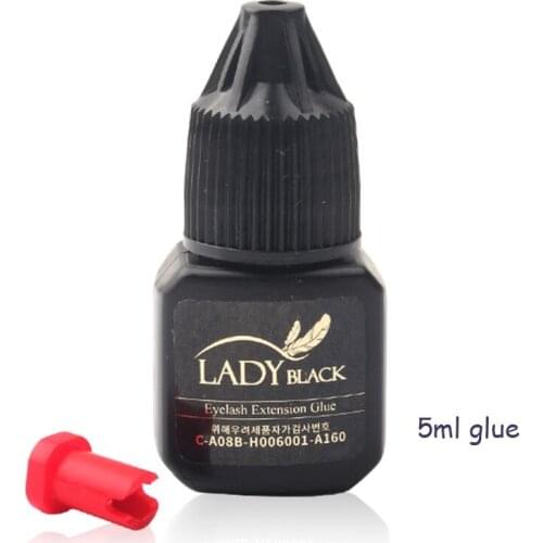 Wholesale 50 Pcs 5ml Lady Black Eyelash Extension Strong Glue Fast Drying Eyelash Extension Glue Over 6 Weeks Make Up Tools