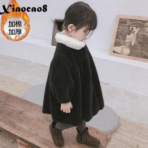 2020 New Winter Toddler Baby Girl Thick Coat Kids Furry Warm Loose Overcoat Girls Solid Cute Outwear Clothes Jacket 3 4 5 6 8 7