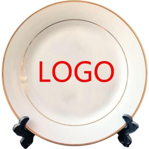 Custom Photo Logo Plate Commemorative Gift Giving Ceramic Plate Custom Pattern Art Plate Decoration Activities Gift