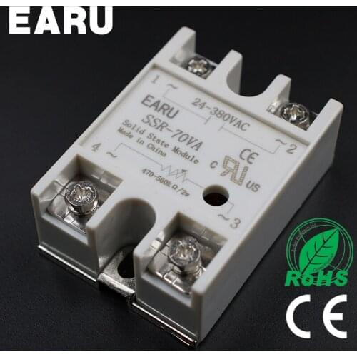 1pcs Solid State Relay Module SSR-70VA 70A 500K ohm TO 24-380V AC SSR 70VA Resistance Regulator