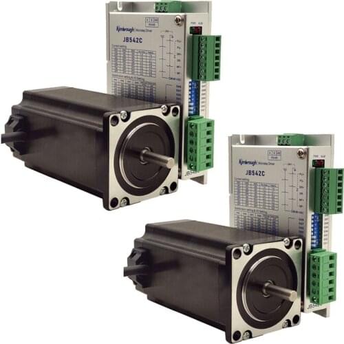 2Axis NEMA23 stepper motor 3.5N.m(500oz-in) 4.0A shaft diameter 8.0mm and Driver 1.0-4.0A DC20-50V 1-200Micro CNC Router