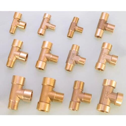 1PCS All Types 1/8" 1/4" 3/8" BSP Female Male Tee 3 Ways Splitter Brass Pipe Fitting Water Gas Oil DN6/DN8/DN10 Home Garden