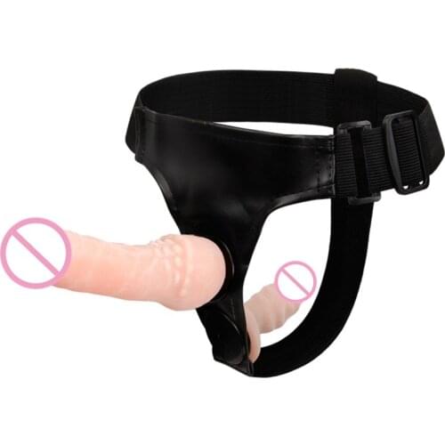 Strap on Double Dildo Realistic Super Soft Silicone Strapon Sex Dildo Cock Penis Sex Toys for Woman Gay Intimate Goods