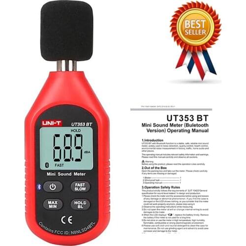 UNI-T UT353BT Sound Level Meter Digital Bluetooth Noise Meter Tester 30-130dB Decibel Monitoring Sound Level Meters