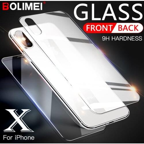 0.3mm 9H 2.5D Tempered Glass for iPhone X Xr Xs Max 7 Plus screen protector iphone 6 6S 7 8 Plus front and back Protective Film