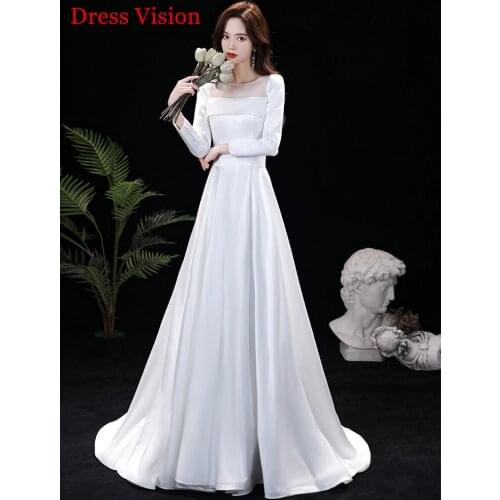 Vestido De Novia Satin Long Sleeves Dress Robe De Mariee Wedding Dresses платье Wedding Party свадебные платья Bride To Be