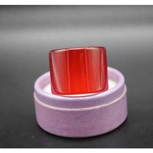 Genuine natural gem zircon crystal stone ring female red BanZhi distinguished atmosphere ring