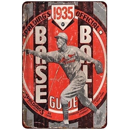 LANK Tin Sign 1935 Brseball 12x8 Inch Sports Vintage Metal Signs Wall Decor for Bars,Restaurants,Cafes Pubs
