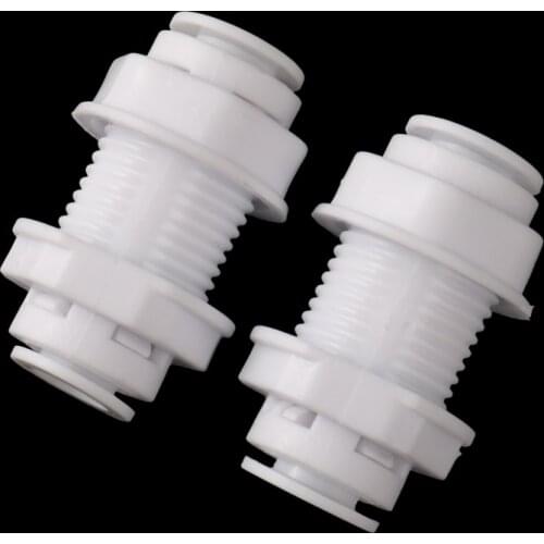 1/4” Quick Access Bulkhead Connector Pipe Fitting Water Connectors Reverse Osmosis System Straight Quick Coupling 4 Pcs