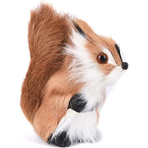1Pc Simulation Animal Plush Toys Squirrel Mini Stuffed Squirrel Plush Doll Cute Toy Figurines Miniatures Home Decoration