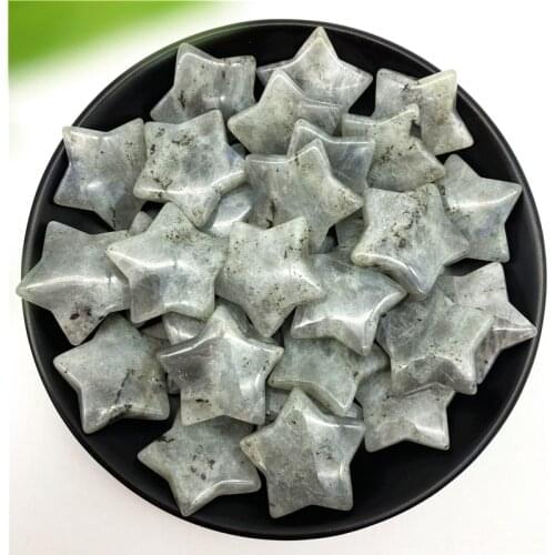 1PC Natural Grey Labradorite Star Shaped Gemstone Crystal Meditation Healing Chakra Polished Decor Natural Stones and Minerals