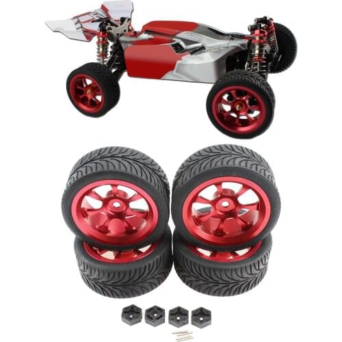 16pcs RC Metal Wheel Rims Tire for WLtoys 144001 124018 124019 RC On-Road Racing Car Crawler Buggy Truck Accessory Spare Parts