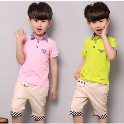 2020 new Childrens clothes Shirt + Shorts Summer suit boy clothing sets Fashion Style Kids 2Pcs for 5 6 8 9 10 12 years