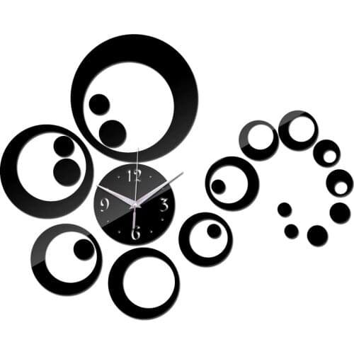 2020 new sale clock watch wall clocks horloge 3d diy acrylic mirror stickers home decor modern quartz needle