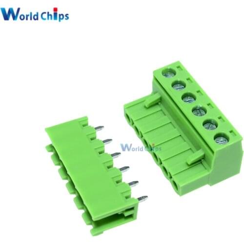 5Pcs KF2EDGK KF-6P Right Angle Plug-in Terminal Connector 5.08mm Pitch