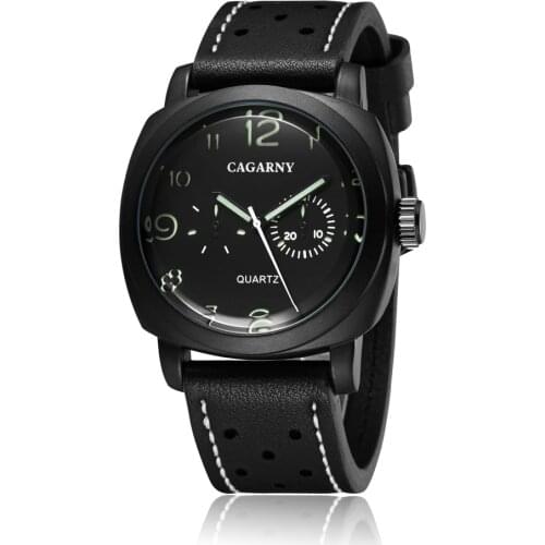 Quartz Watch Men Retro Black Leather Band Sports Watches Man Waterproof High Quality Male Clock Military Relogio Masculino xfcs