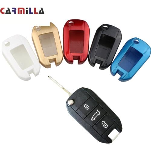 Carmilla ABS Paint Key Shell Case Bag Wallets Packet Cover for Peugeot 2008 2014 2015 2016 2017 2018 2019 Accessories