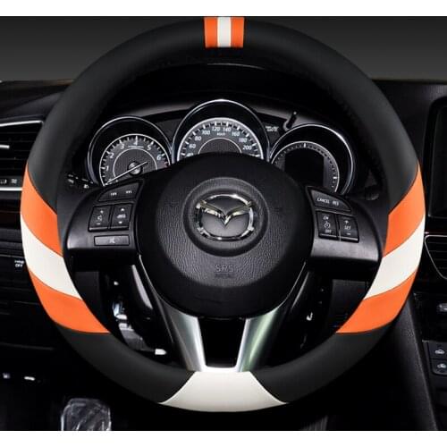 Car Steering Wheel Cover Anti-Slip for Mazda 2 3 5 6 8 RX MX CX30 CX5 CX7 CX3 CX9 Atenza AXELA 38cm Accessories