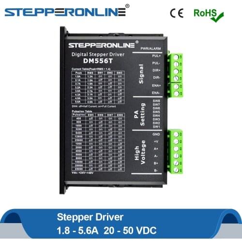 Digital Stepper Motor Driver 1.8~5.6A 20-50VDC 2-phase Stepper Motor Controller for Nema 23,24,34 Stepper DM556T