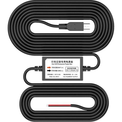 HGDO Transformer Cable For Car Dvrs Parking Monitor Parking Wire 12V To 5V 2.5A Hardwire Kit For Car Video Recorder 24 Hours