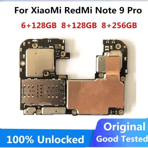 For Redmi Note 9 Pro Original Unlocked Motherboard With Full Chips 6GB 8GB RAM 128GB 256GB ROM Main Logic board Full Tested
