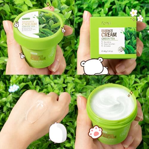 FENYI Green Tea Face Essence Cream Acne Pimple Whitening Brightening Moisturizing Hydrating Oil Control Shrink Pores Skin Care