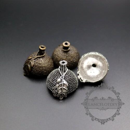 18mm inner size vintage style antiqued silver,bronze,silver,gold color oak nut beads cap DIY beading supplies findings 1810464