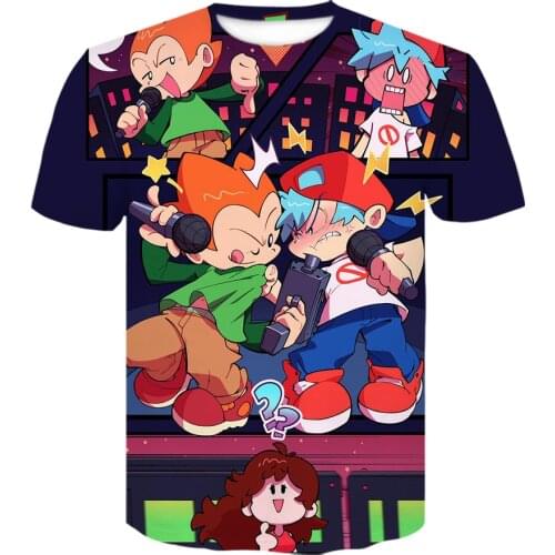 Friday Night Funkin Tshirt Unisex Boys Girl 3D print T shirt Casual loose Short Sleeve Harajuku Streetwear Video Game tees tops