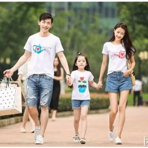 Dad Mom and Me T-shirts Mother Daughter Outfits Father Mother Son Daughter Clothes Mother&Kids Summer Outfits Matching Family